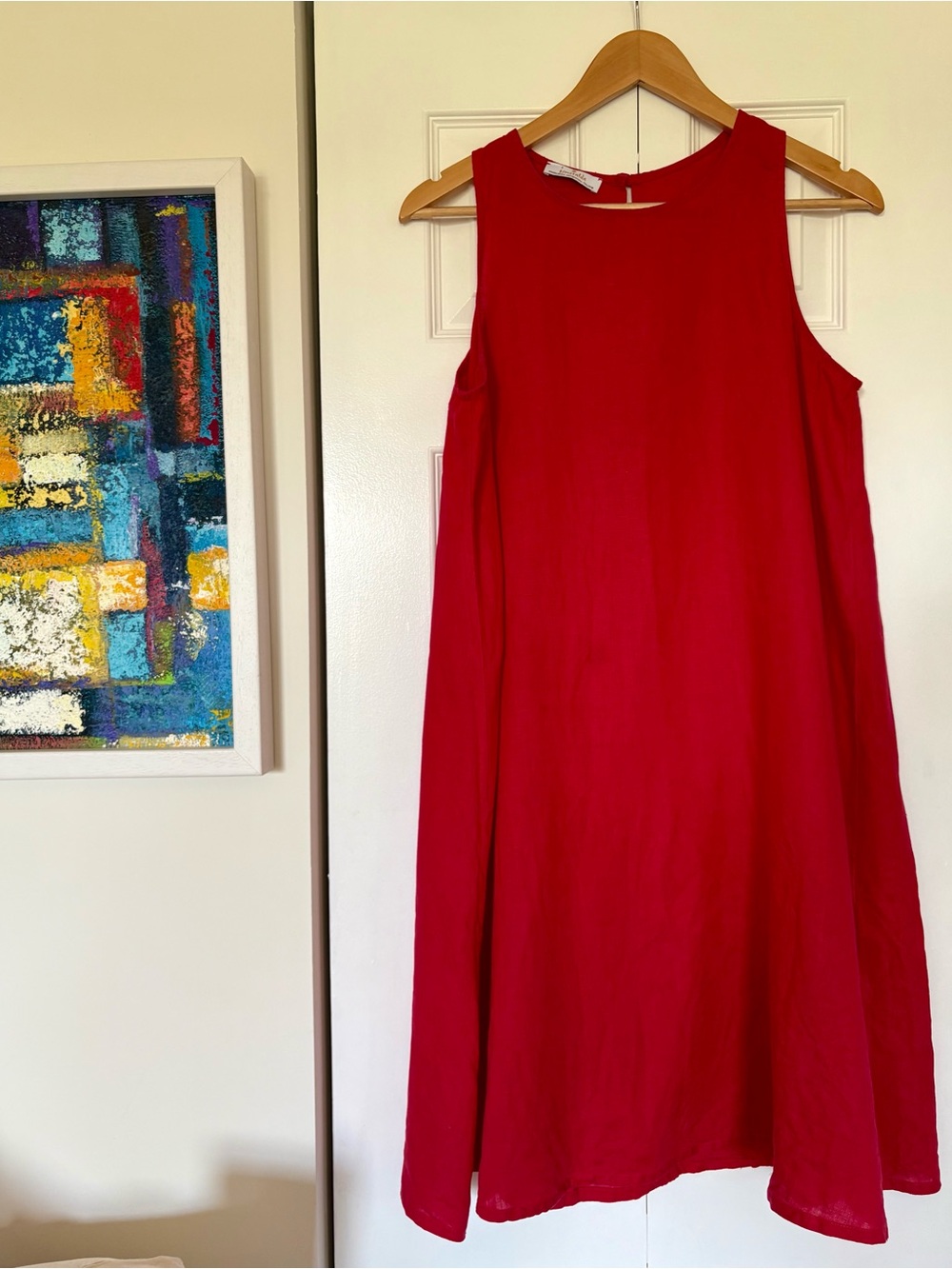 Italian Artisanal 100% Linen Red Tunic